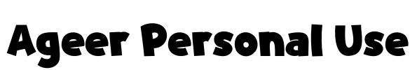 Ageer Personal Use Font Image