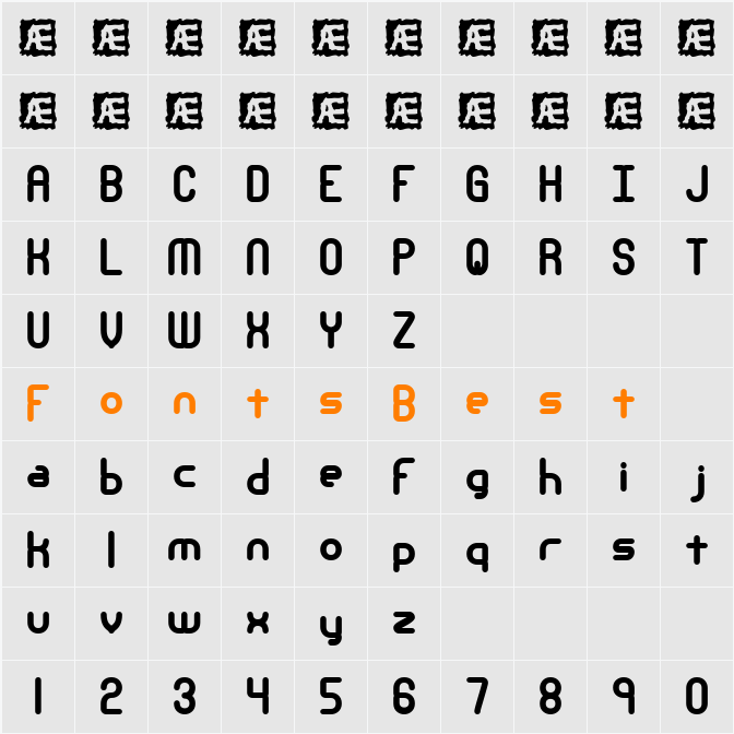 Nanosecond Thick BRK Character Map