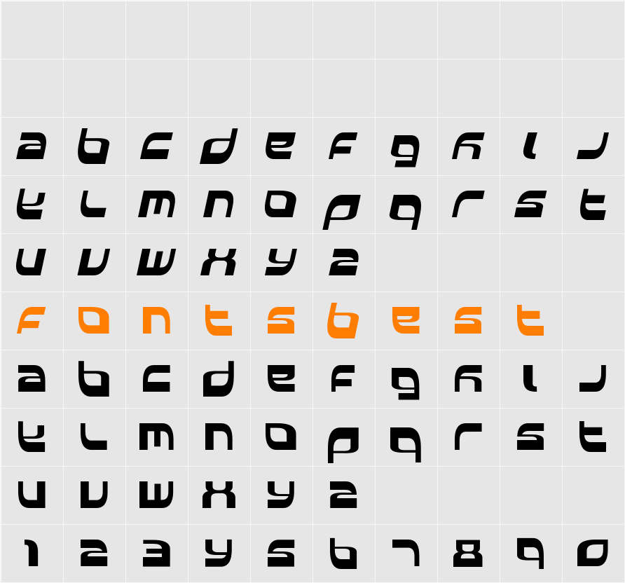 BDElside Character Map
