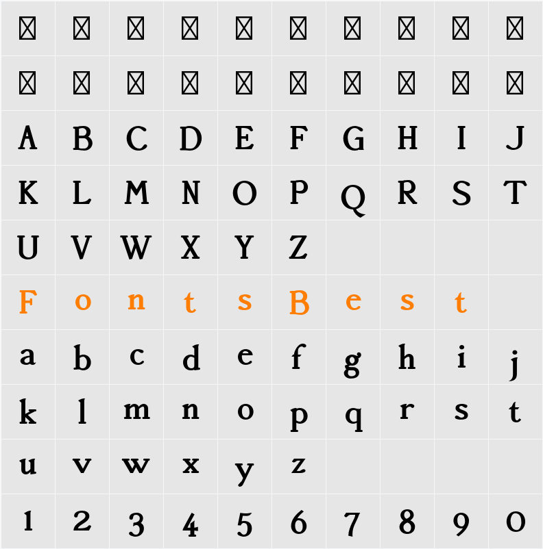 Accanthis ADF Std Character Map