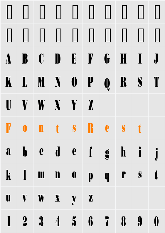 Beau Thin Character Map