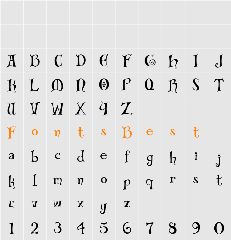 Bibliotheque Character Map