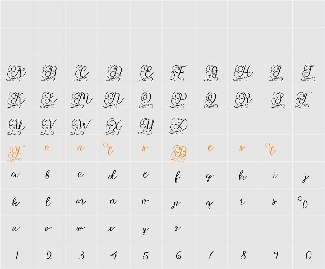 Bertille Character Map