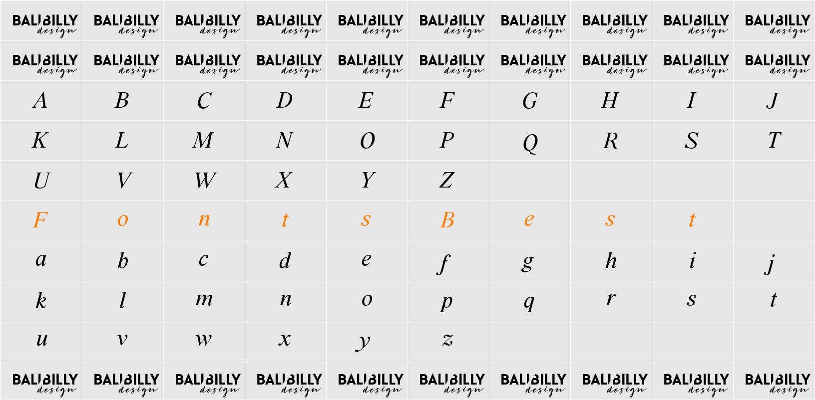 BD Megalona DEMO Personal Use Only It Character Map