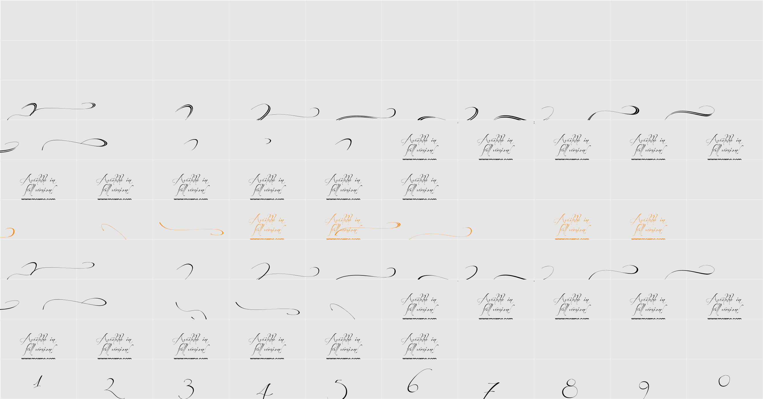 Before the Rain Swashes DEMO Character Map