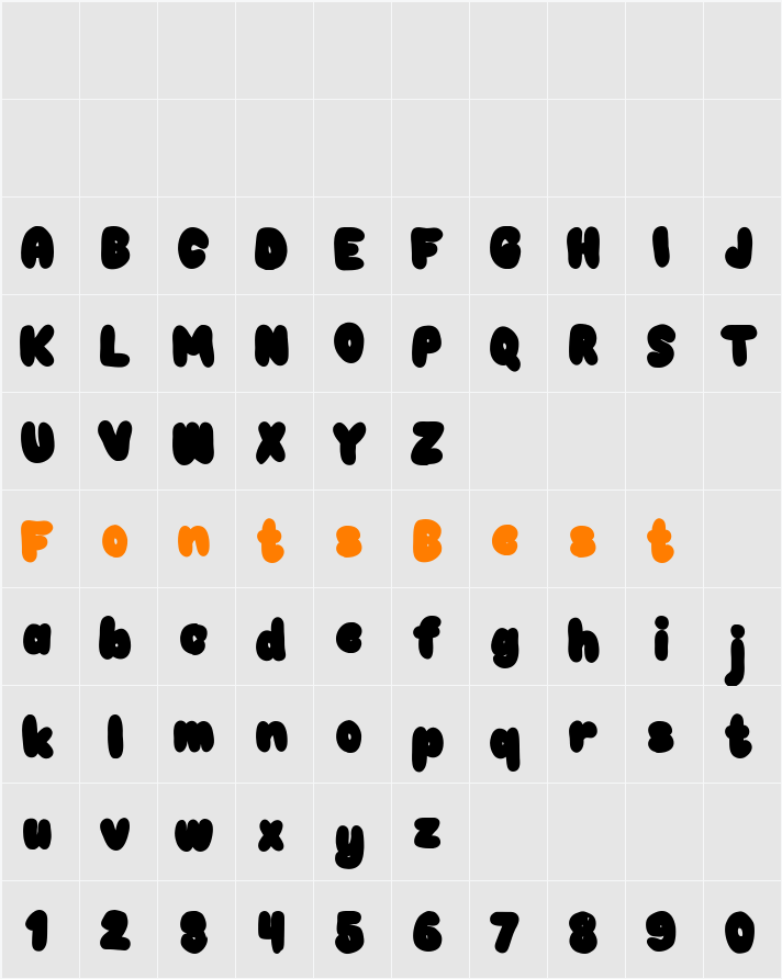 Choko Outline Character Map
