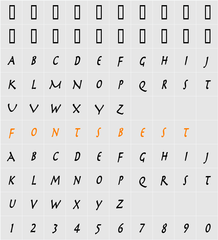 Mythology Thin Character Map