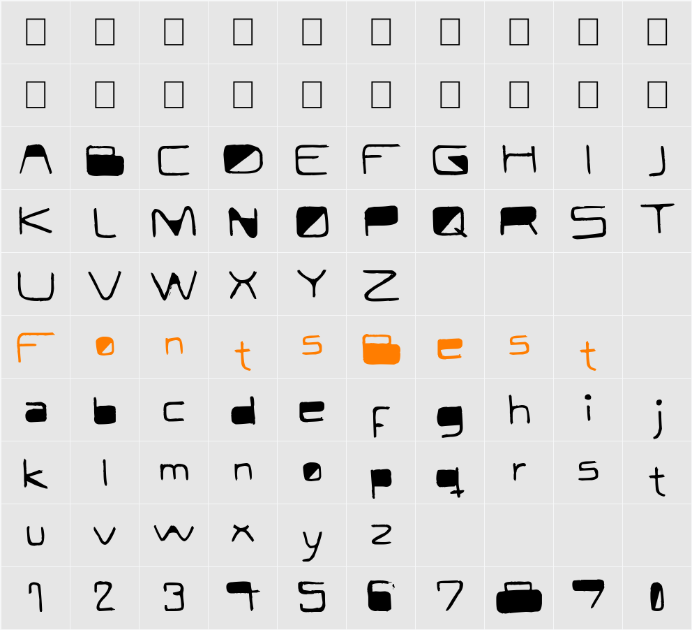 Modern Curve Character Map
