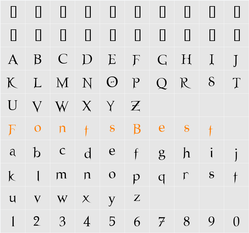 JI-Malars Character Map