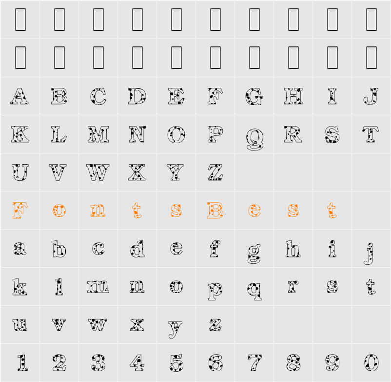 Dalmatian Character Map