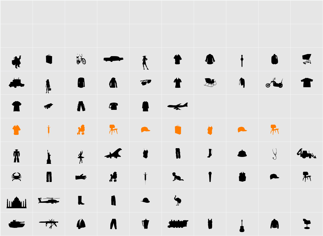 Mixed Silhouettes Free vol 3 Character Map