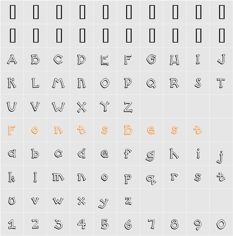CK Shadowed Block Character Map