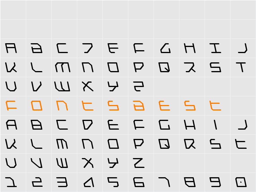 Federapolis Leftalic Character Map