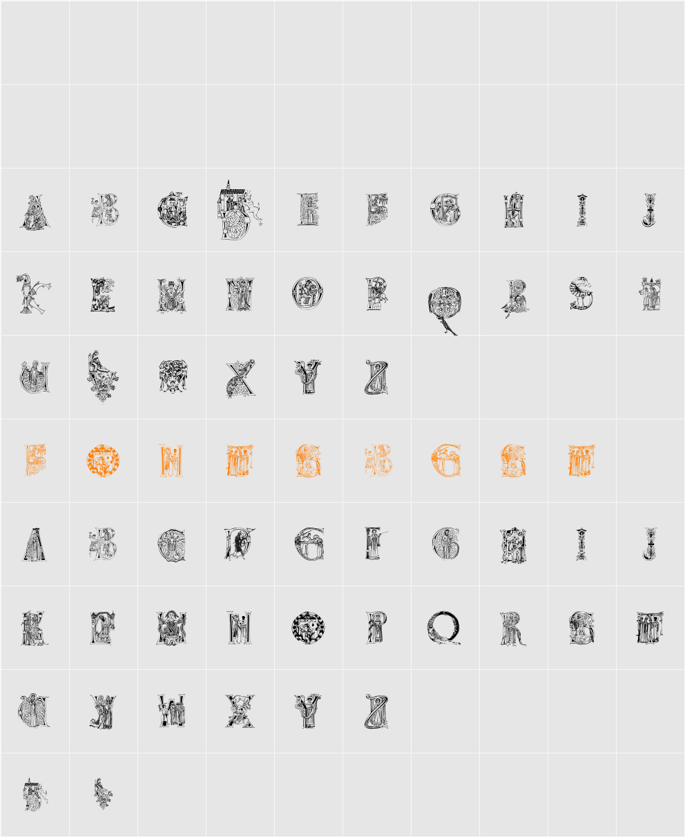 ChristianInitials Character Map