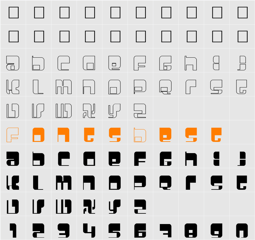 Betamorph Character Map