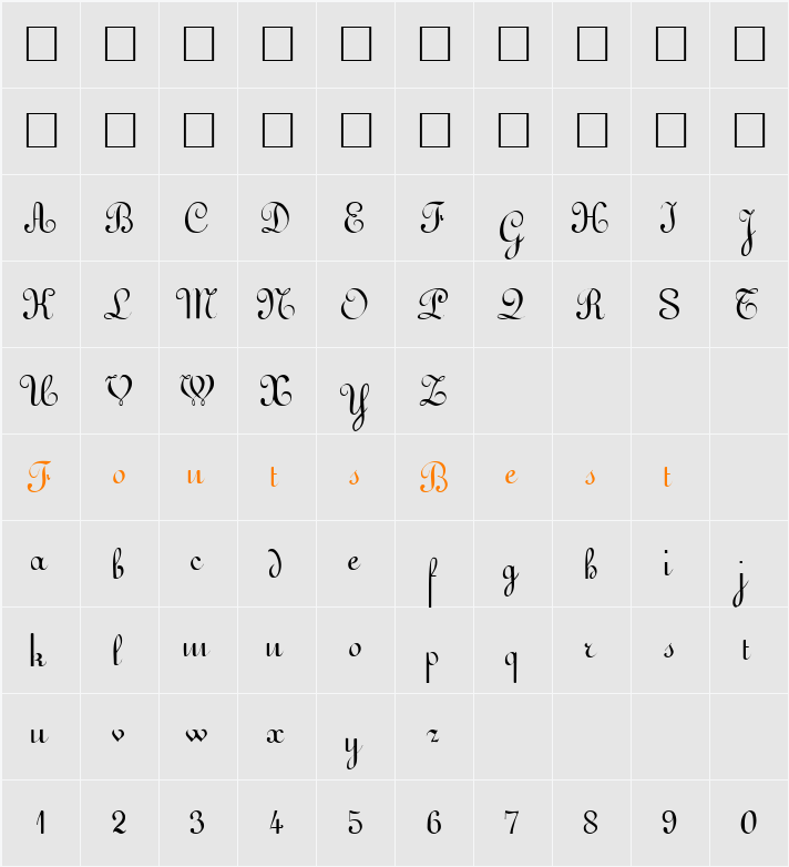 Gessele Character Map