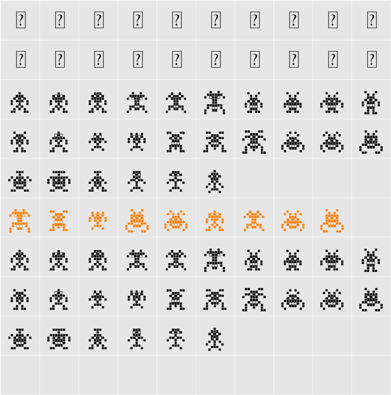 Binary SoldiersII Character Map