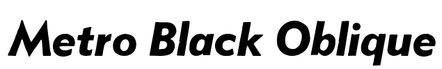 Metro Black Oblique