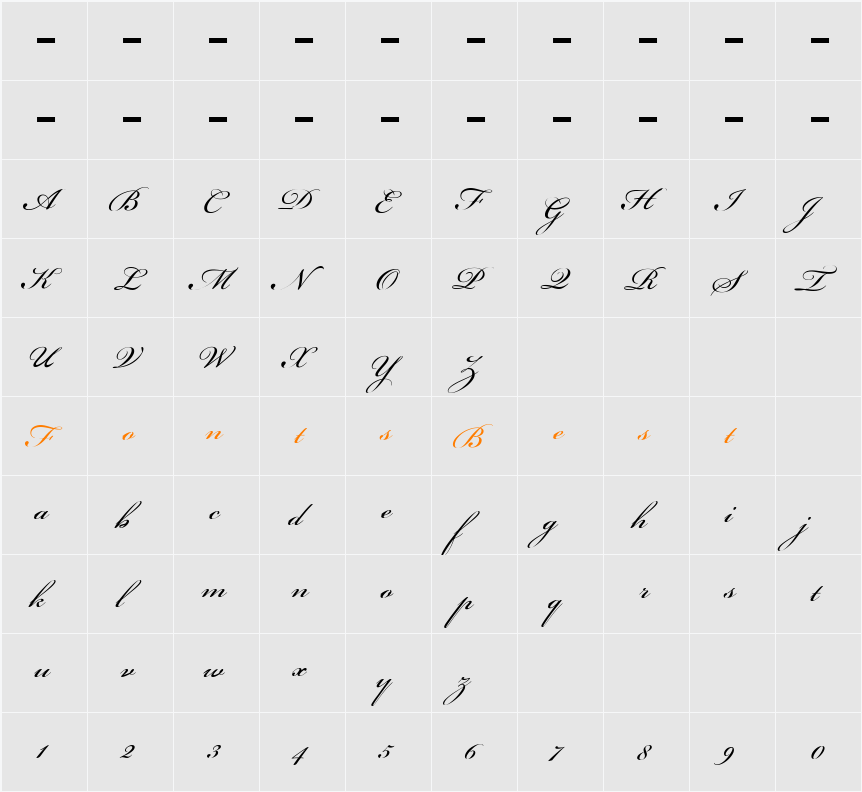 Beautiful ES Character Map