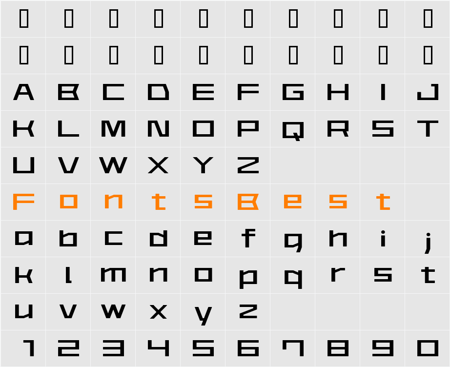 AstraAfsb07MediumT Character Map