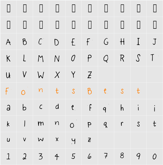 BasicBaby Character Map