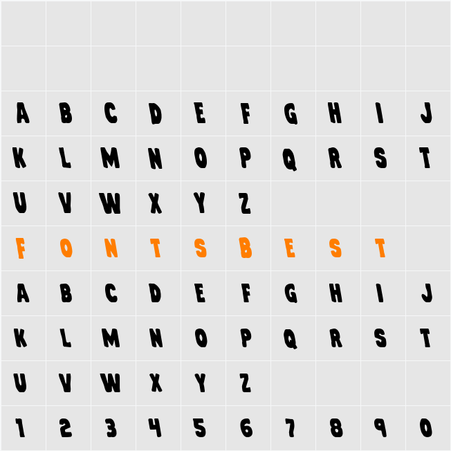 Mystery Mobile Leftalic Character Map