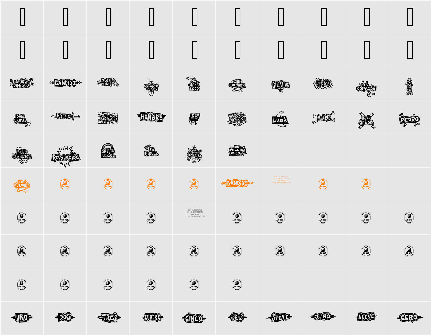 Che Viva Banana  Character Map