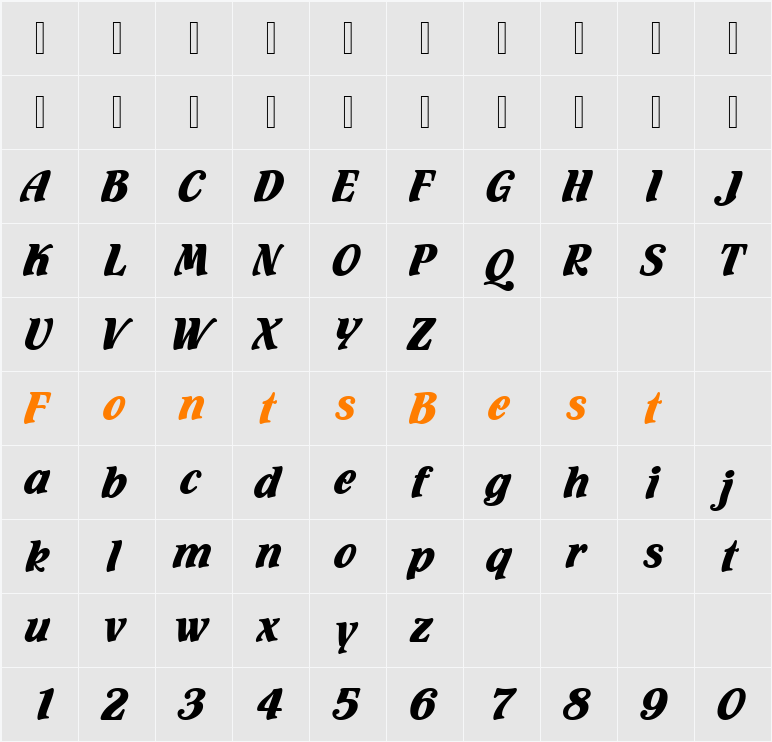 FlamencoD Character Map