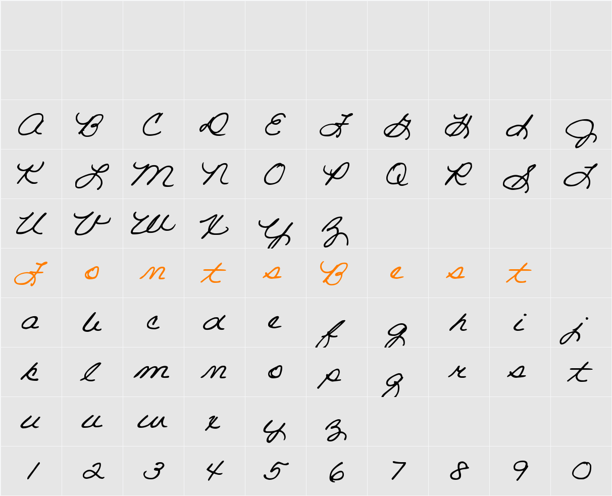DJB ROOM MOTHER script Character Map