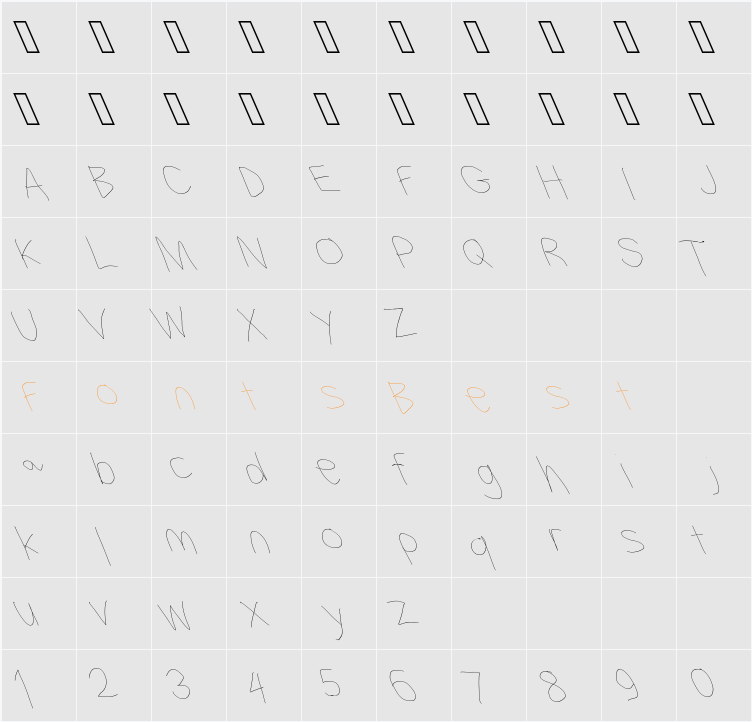 Filament Serie Character Map