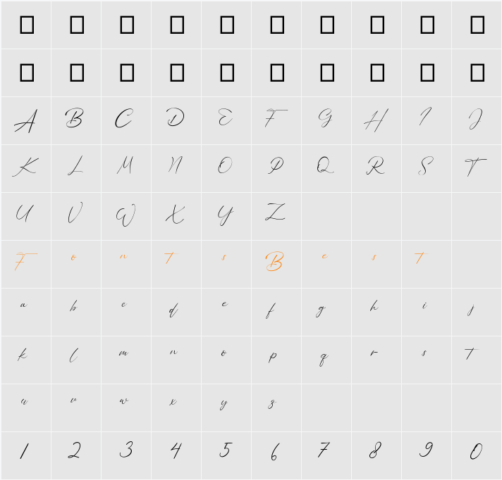 Bellamy Signature Character Map