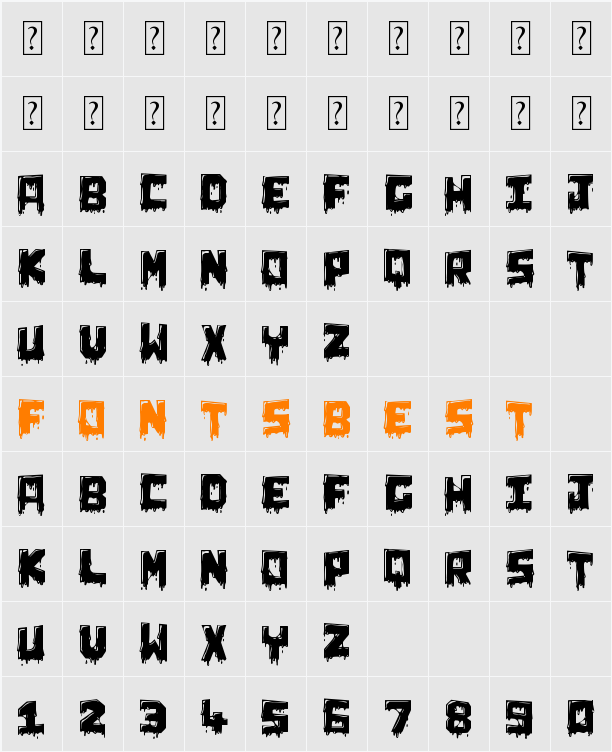 Chunq Dipped Character Map