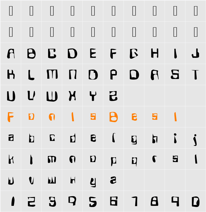 DTCDirtyM11 Character Map