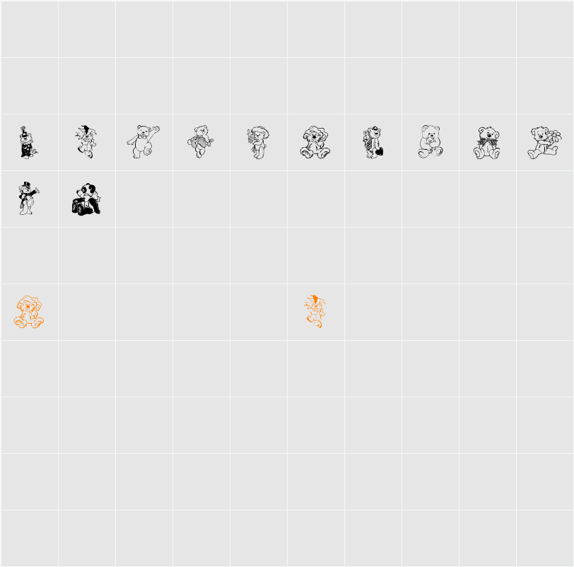 BearBats Character Map