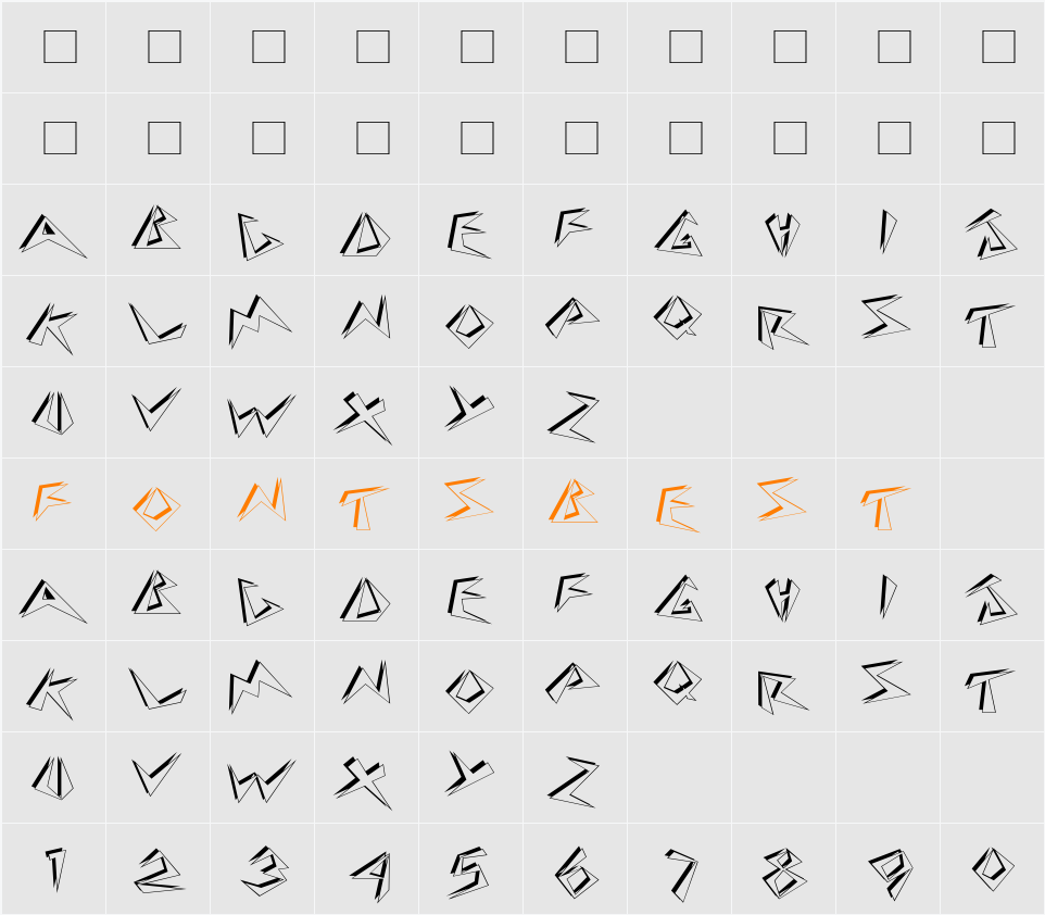 BeeBopp Wide Character Map