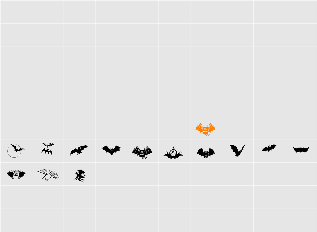 Bats-Symbols Character Map