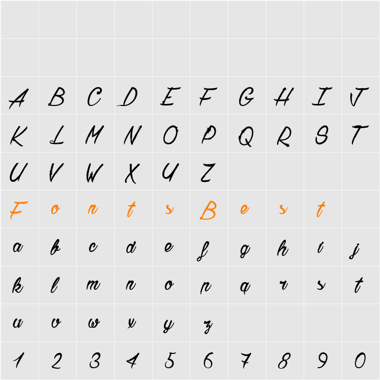 Chardons Brush Character Map