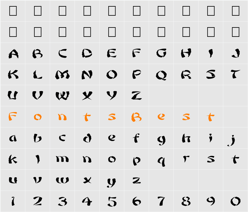 FZ UNIQUE 22 MANGLED EX Character Map