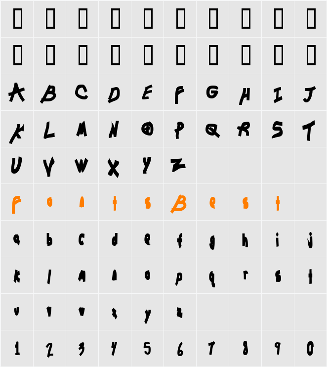 Chunkmuffin Bolded Character Map