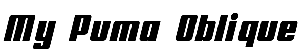 My Puma Oblique Font Image