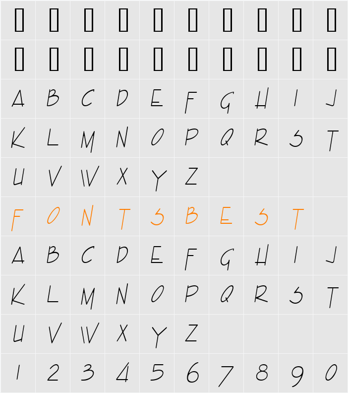 Enview Condensed Light Character Map