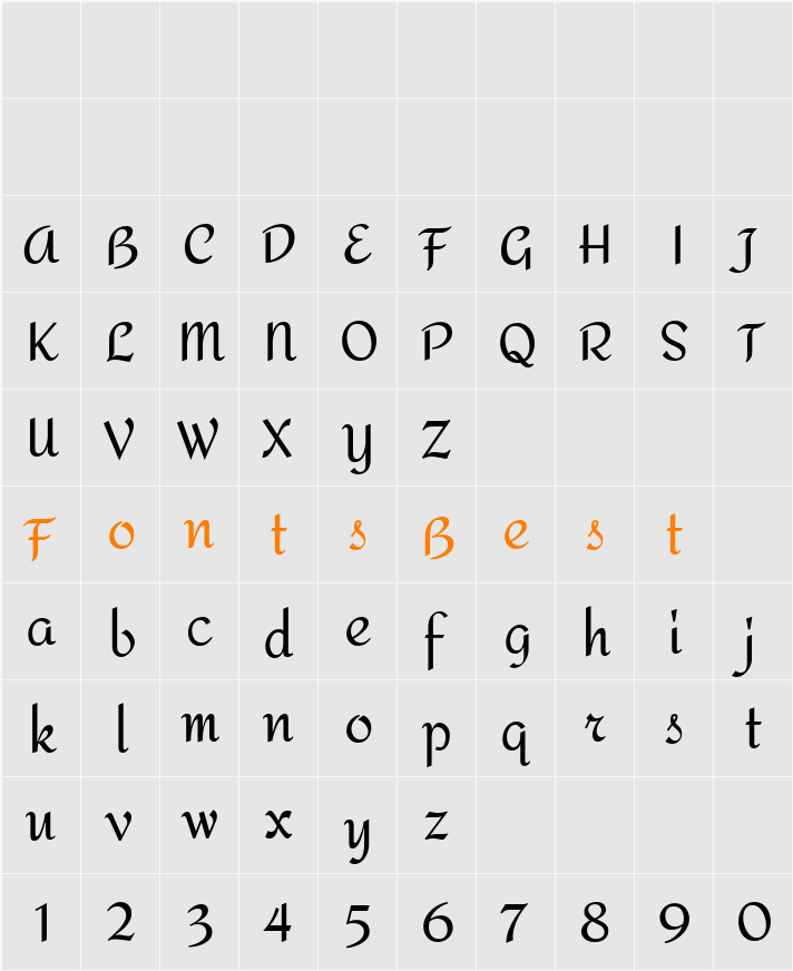 Amita Character Map