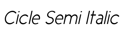 Cicle Semi Italic Font Image