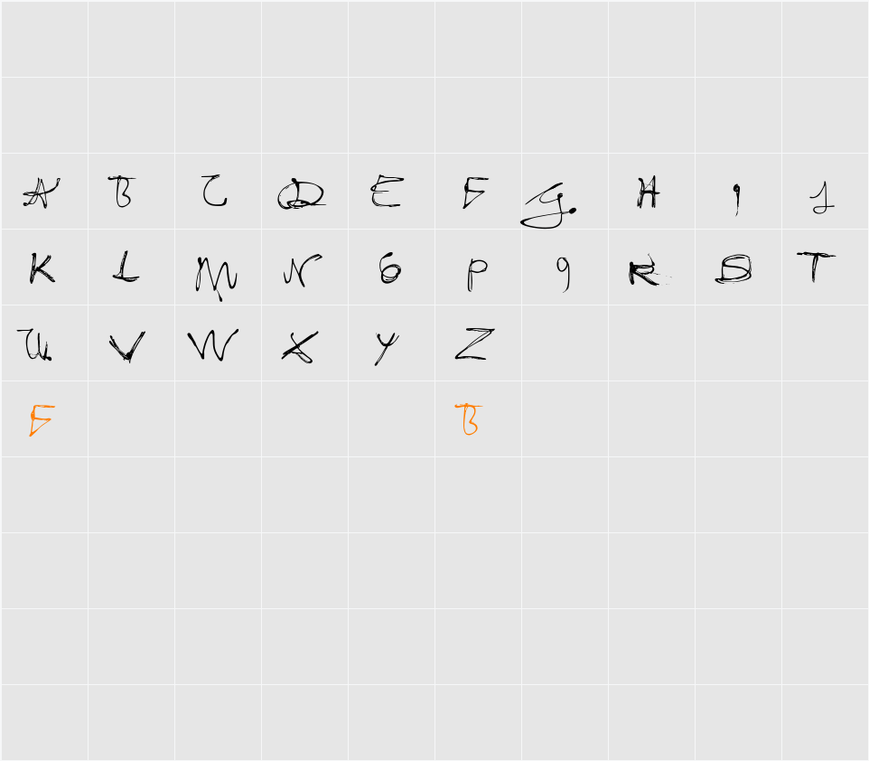 Fixogum Character Map