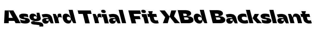 Asgard Trial Fit XBd Backslant Font Image