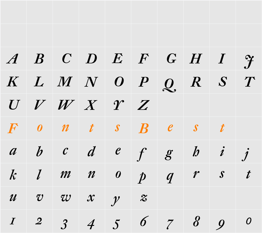 DTL Fleischmann SD Character Map