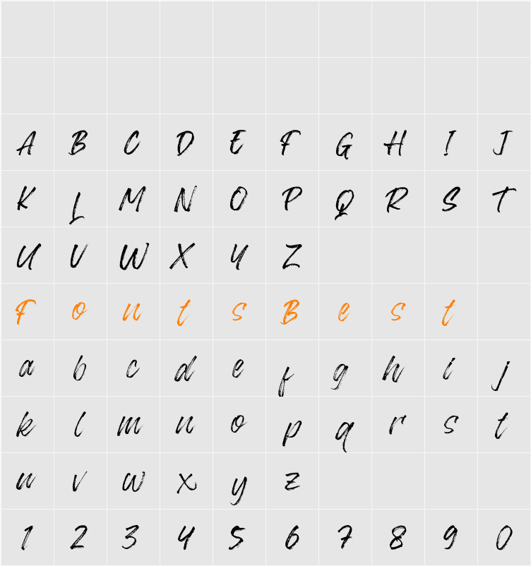 Blackway Brush Character Map