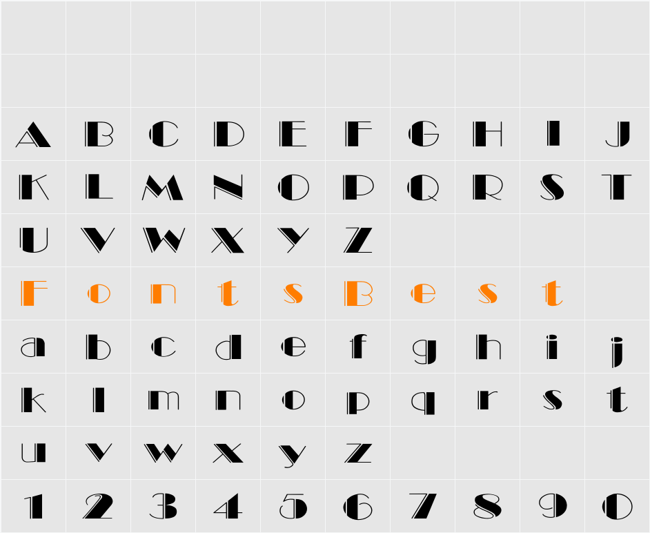 BalletEngraved Wide Character Map