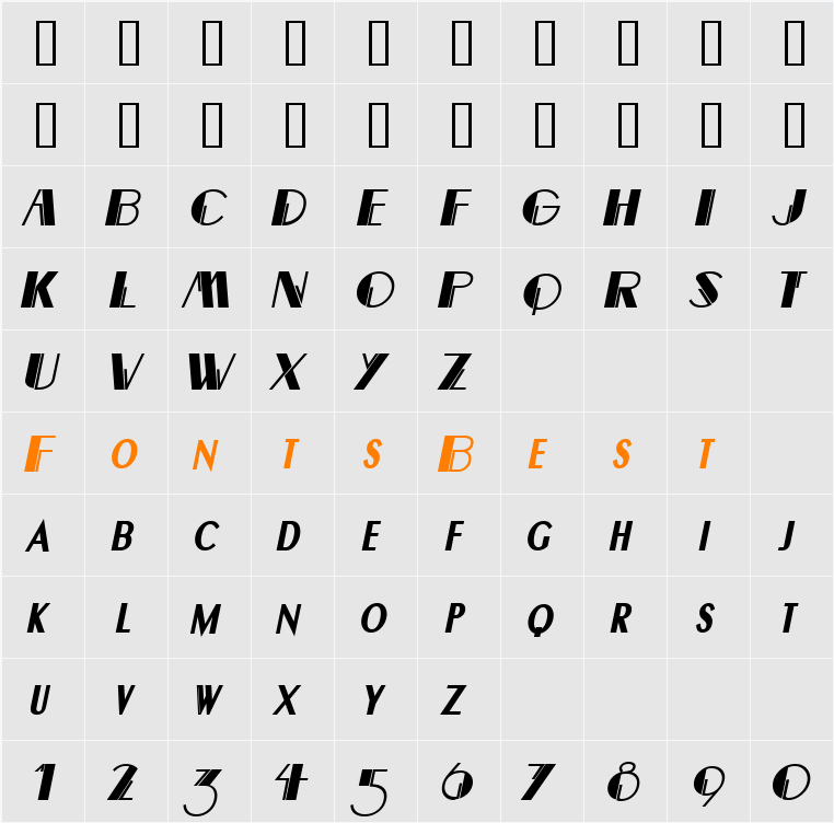 Banco Character Map