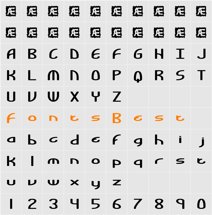 Bendable BRK Character Map